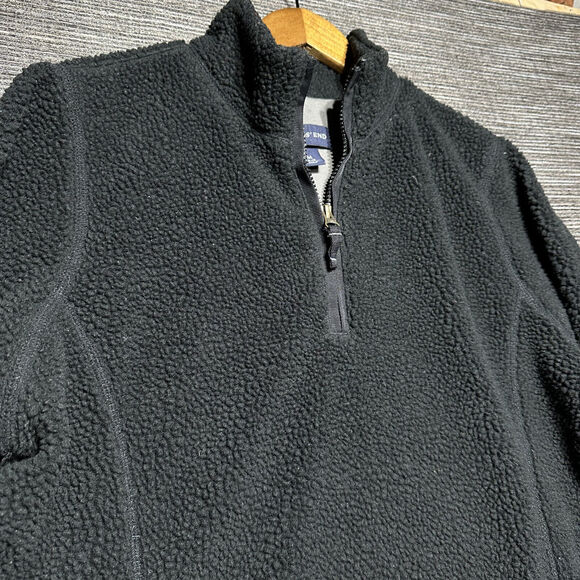 Lands' End Jacket Women's M Black Fleece 1/4 Zip - Picture 3 of 12